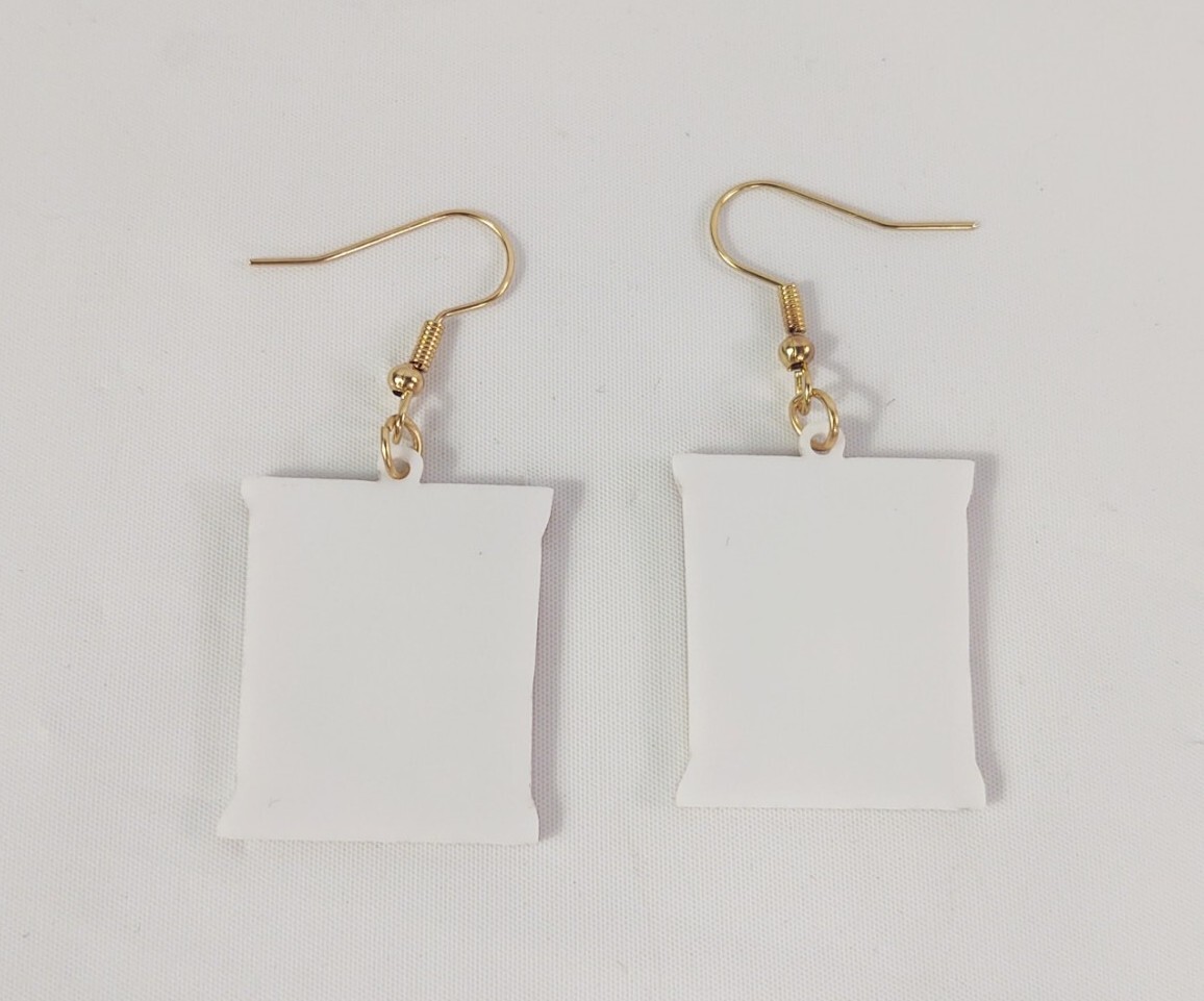 Hook Drop Dangle Pierced Earrings Cheez It Original Crackers Costume Jewelry