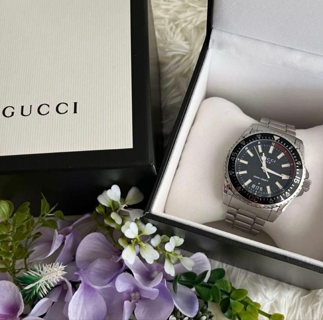 Gucci Dive Men’s Watch 200m Water-Resistant Quartz Black Box From Japan