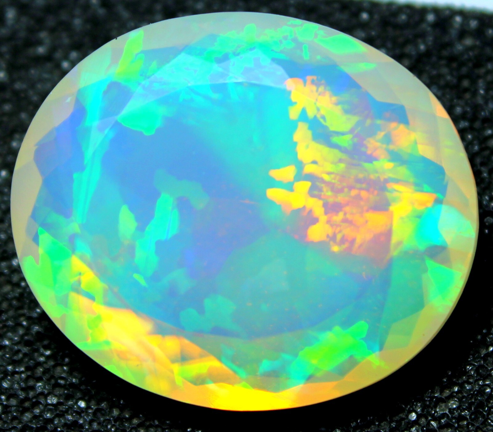 Natural Ethiopian Multi Fire Opal Faceted Loose Gemstone 13.90 Cts Certification