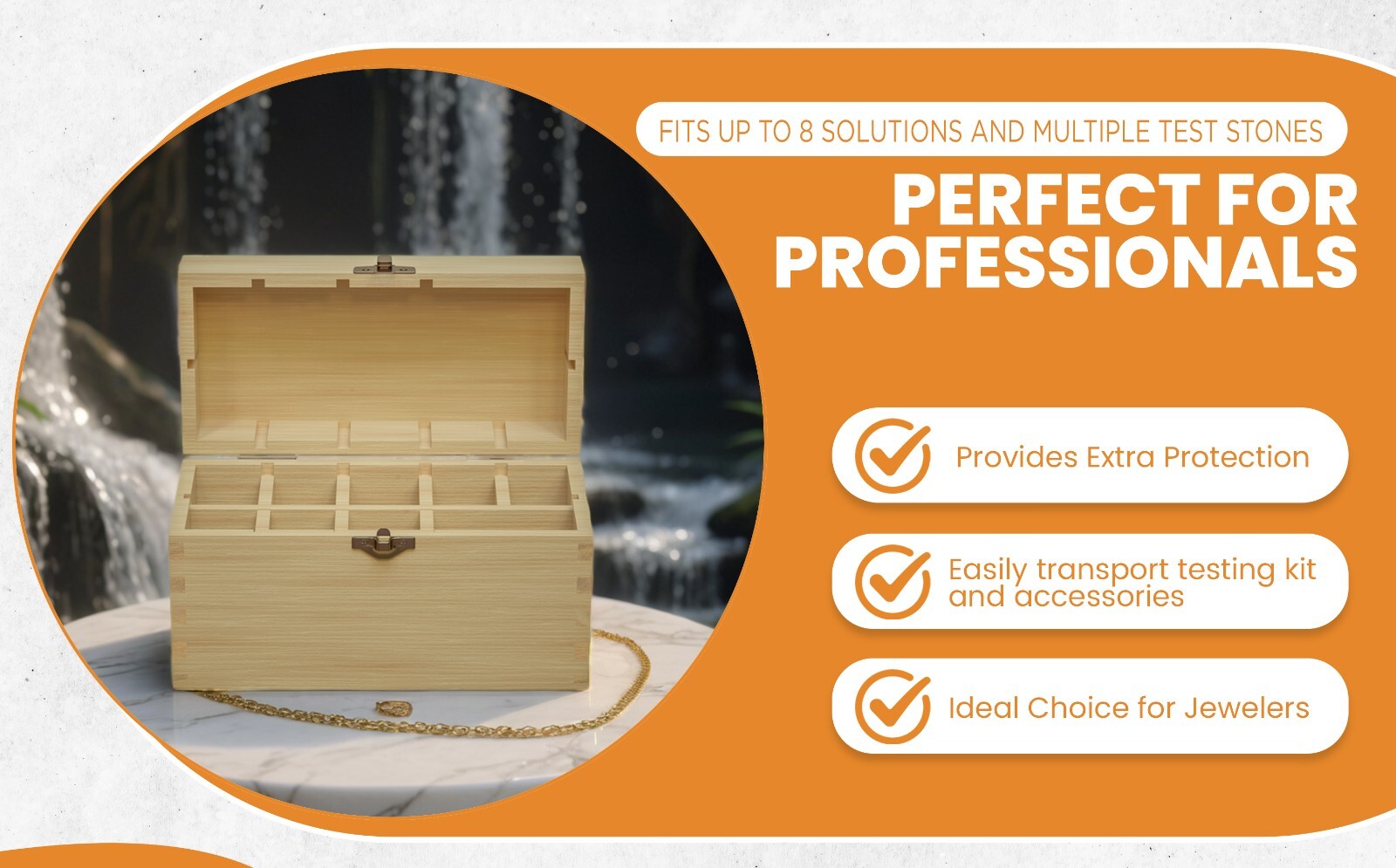 Testing Tester Storage Box for 10k 14k 18k 24K Gold Silver Acid Jewelry Test Kit