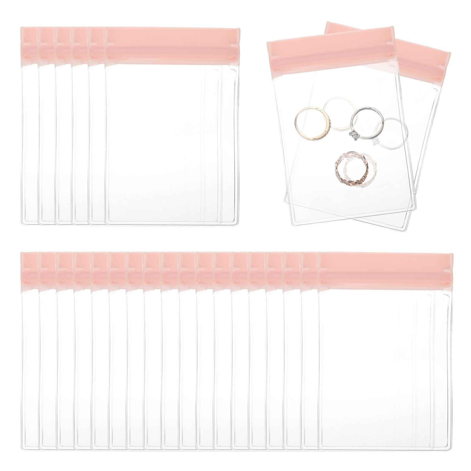 50 Pcs Anti Tarnish Jewelry Bags Pouch, 3.2 x 4.72 Inch, Pink