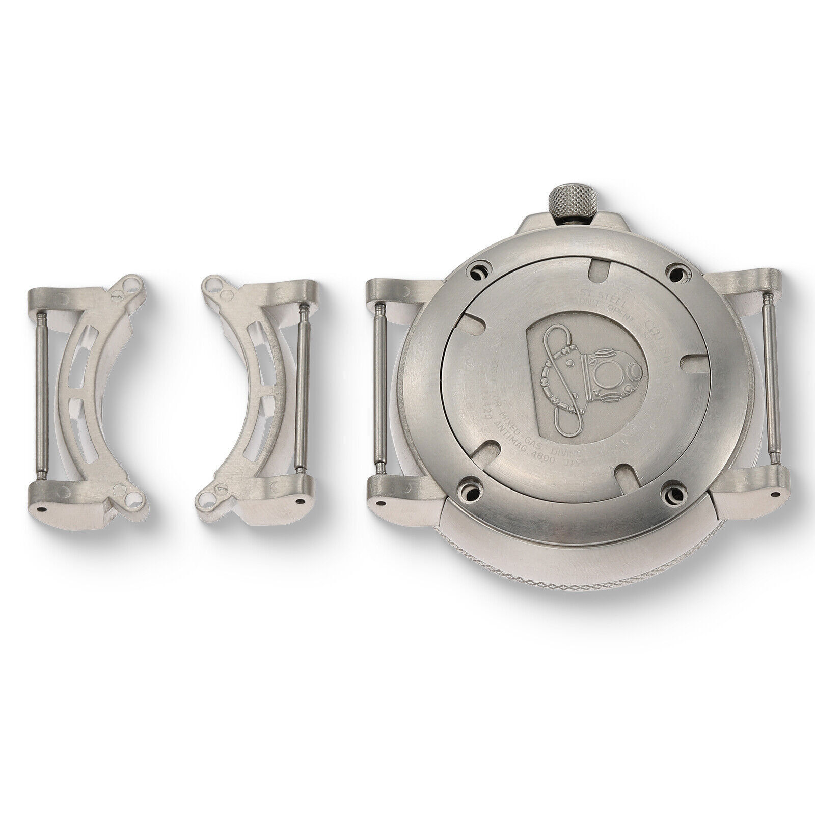 Silver Metal Adapters 24mm Bands for Citizen Eco-Drive Promaster BJ8050