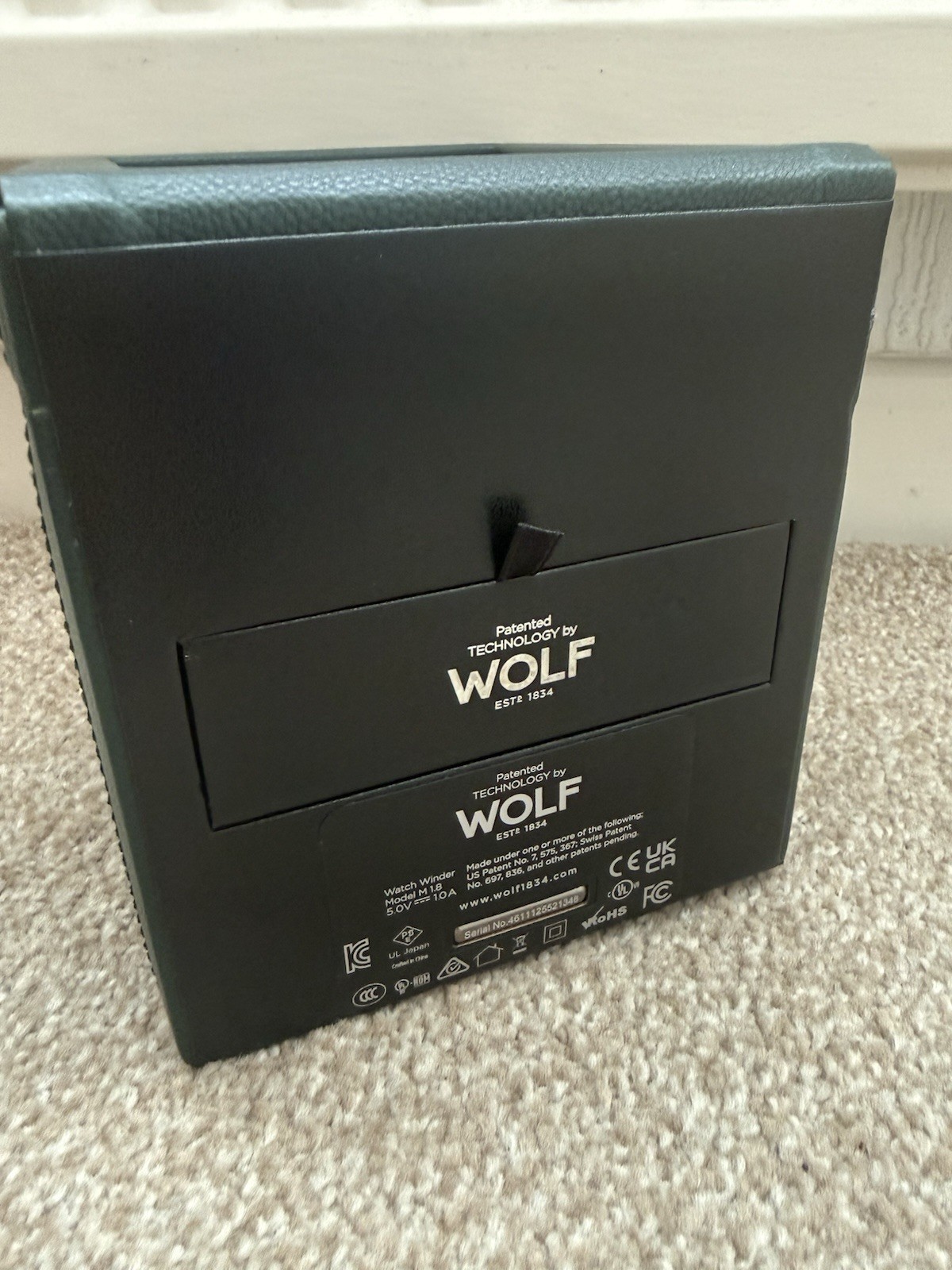 Wolf Watch Winder Module 1.8 – Green With Red Winder Insert – Boxed Accessories