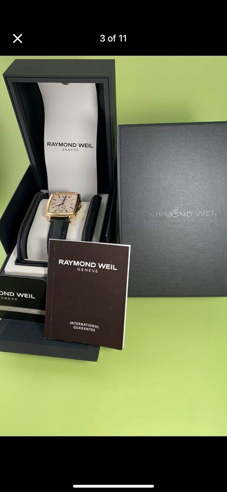 Raymond Weil Tradition Gold Plated Cream Dial Small Second Blue Hands Swiss