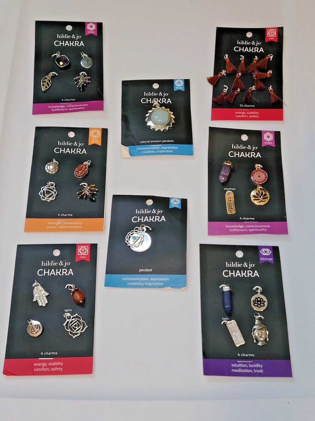 Hildie & Jo Necklace Bracelet Charm Chakra Stone Energy Healing You Choose