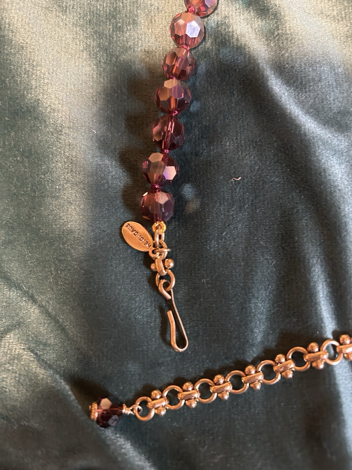 Heidi Daus “Day And Night” Swarovski Merlot Crystal Pendant Glass Beads Necklace