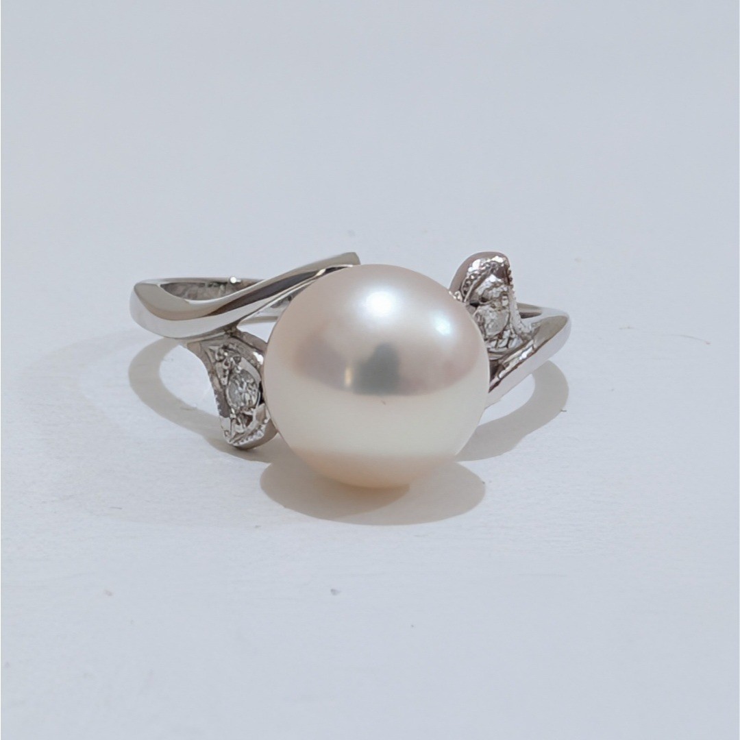 Mikimoto 8.4mm Akoya Cultured Pearl Ring Pt900 Platinum US Size 5.75 Japan