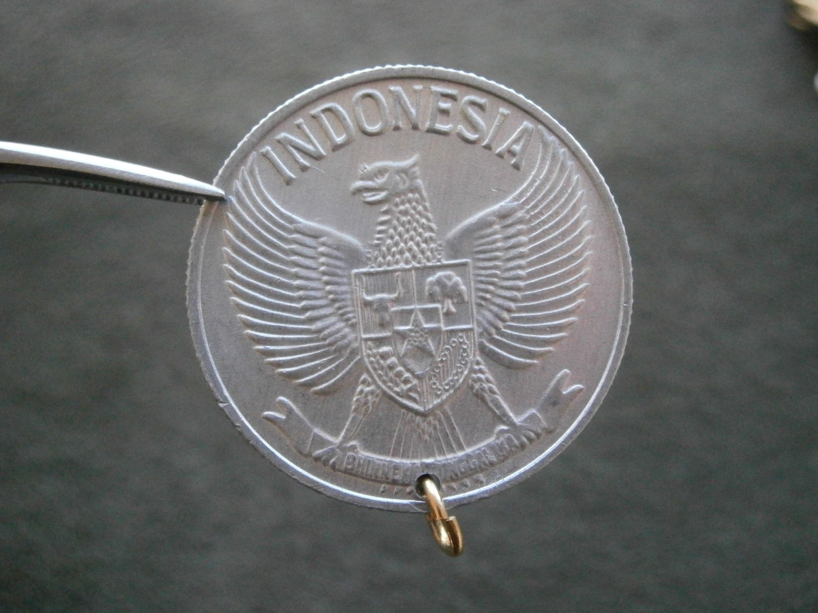 Indonesia 50 Sen Coin ~ 1961 ~Vintage Bracelet Charm Pendant 3.0g