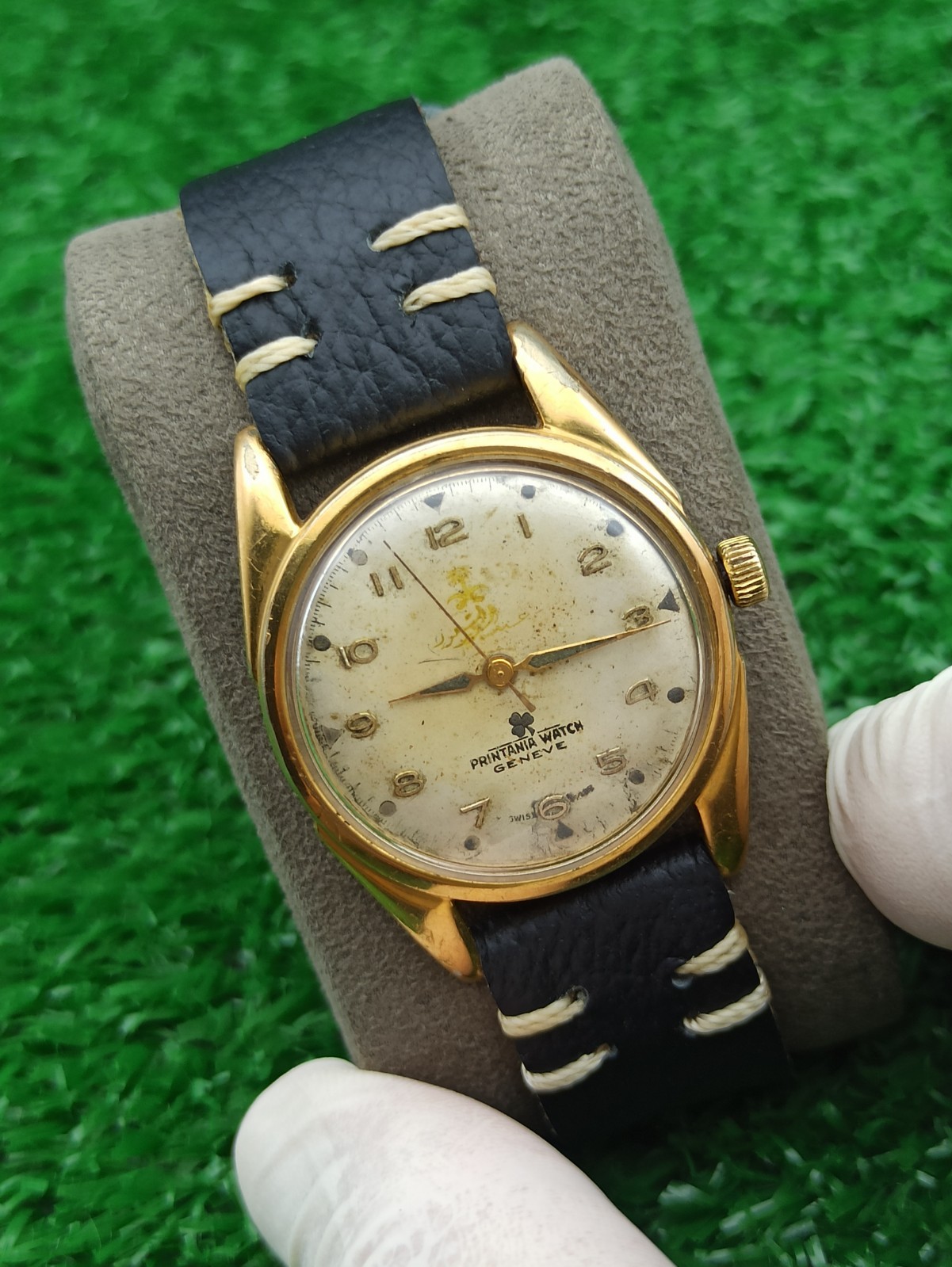 Rare Vintage Printania Geneve Saudi Arabia Royal Gift King Abdulaziz Swiss Watch