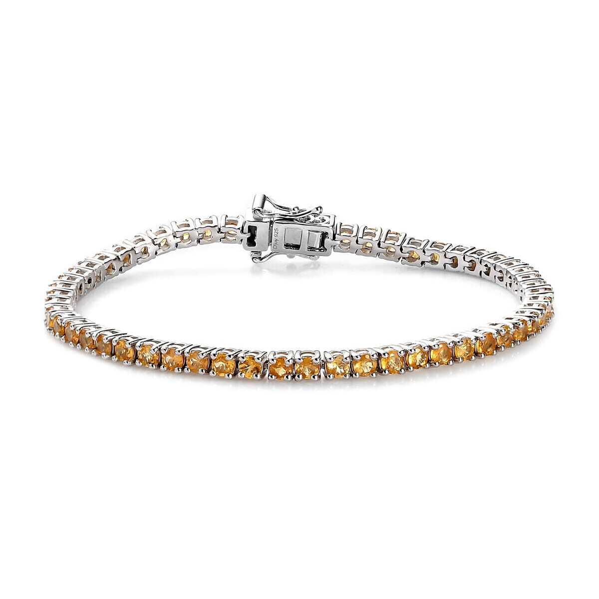 7.30ctw Premium Viceroy Spessartine Garnet Bracelet Platinum Plated 7.25″