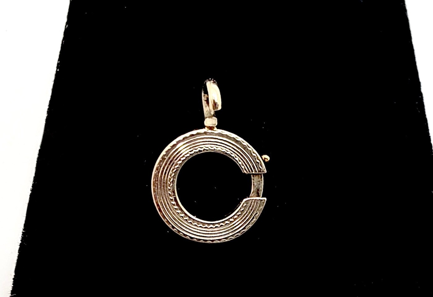 VINTAGE 3/8″ FANCY 14K WHITE GOLD SPRING RING NECKLACE,BRACELET FASTENER