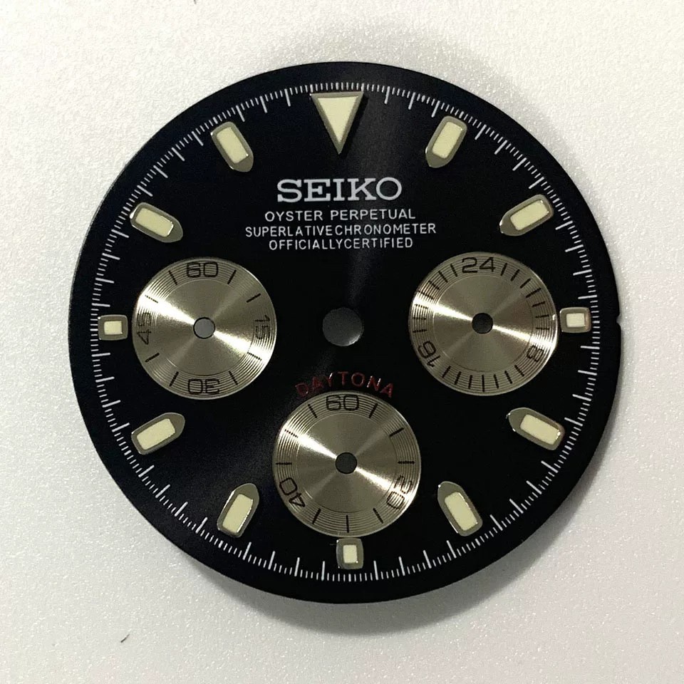 29.5mm Multifunctional Watch Dial Green Luminous for VK63 Movement Accessories