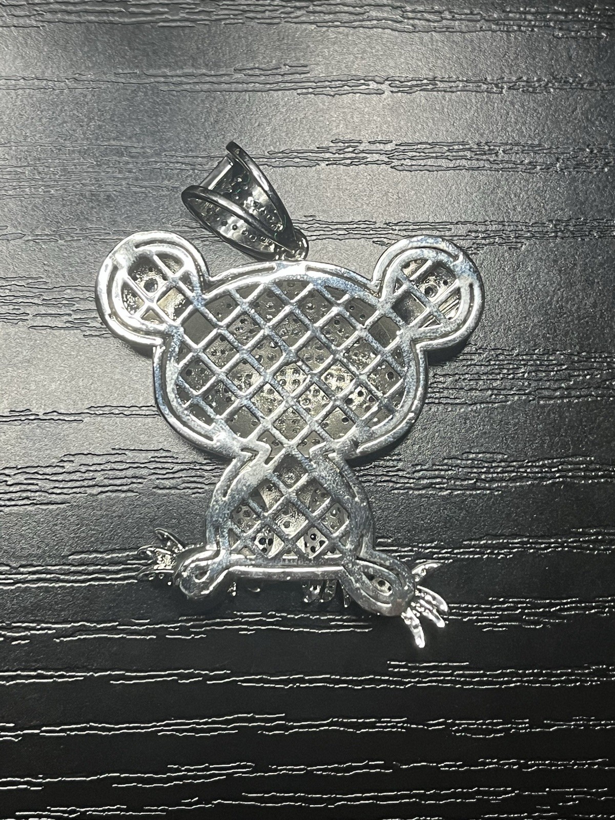 925 silver plated iced out 5ACZ multi-colored 69 bear