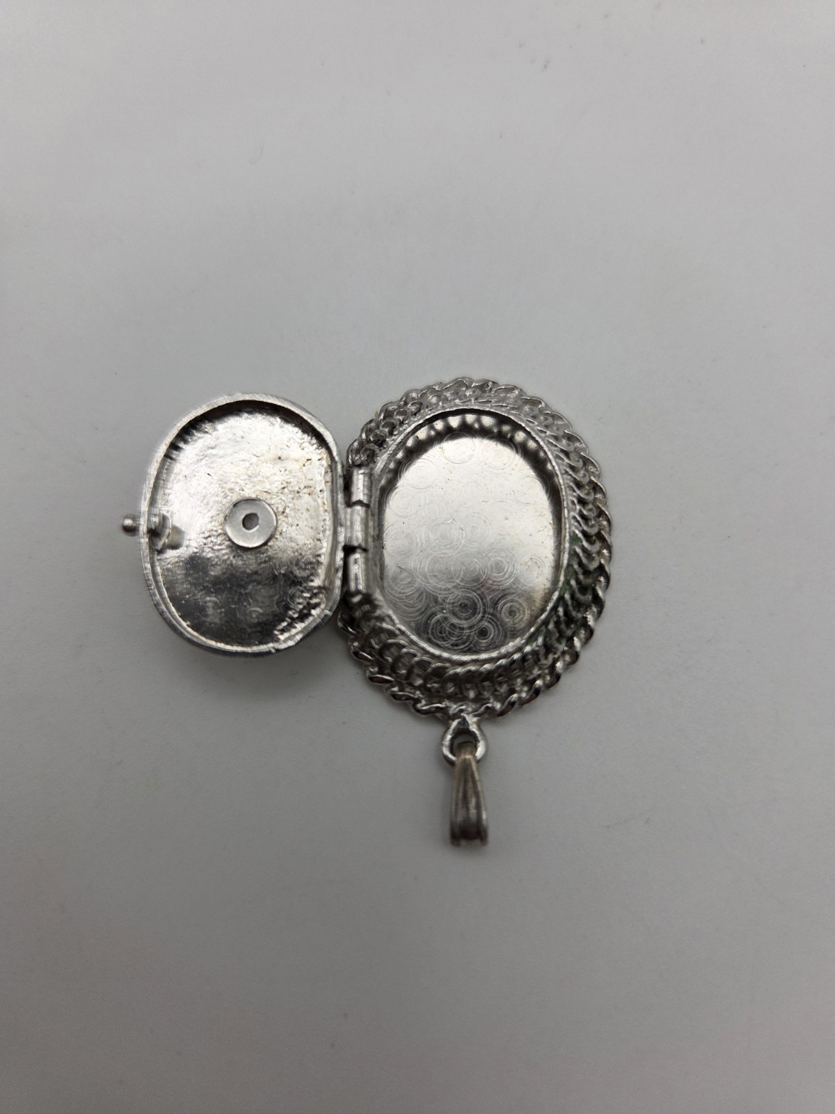 2 Silver Toned Pendants Olympic and One A Locket Vintage Jewelry