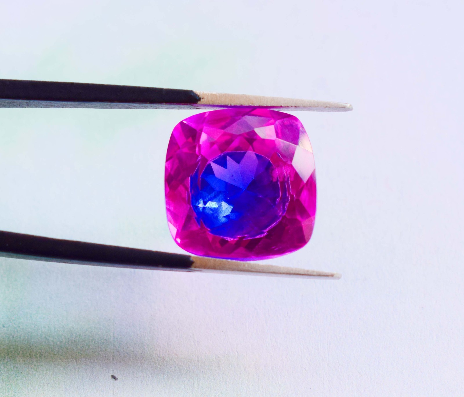 Natural Bicolor Pitambari Sapphire Gemstone 12Ct Cushion cut Loose Pitambari Gem
