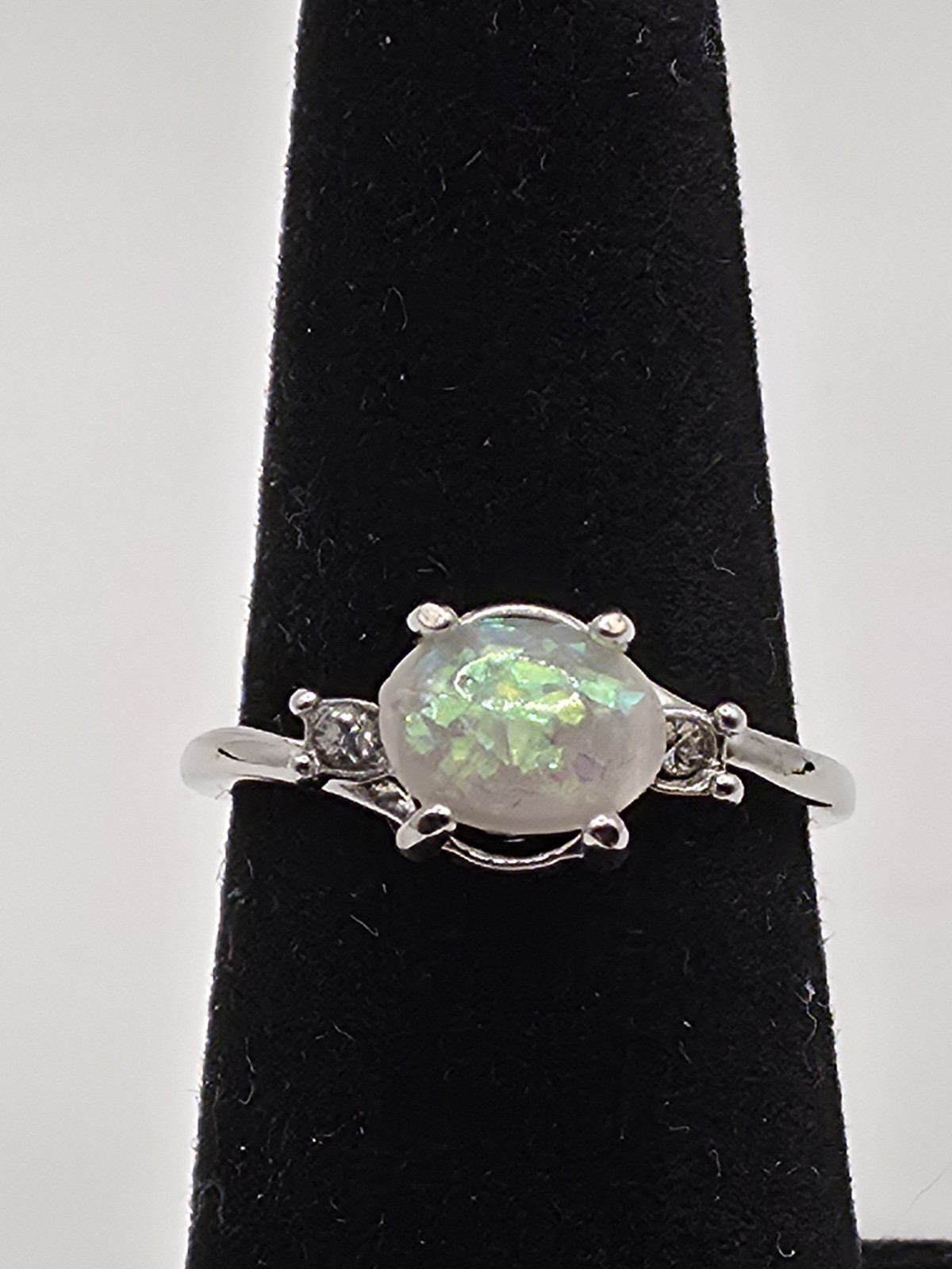 Fire Opal Ring Silver Toned Women Ring Birthday Gift Ring For Daughter