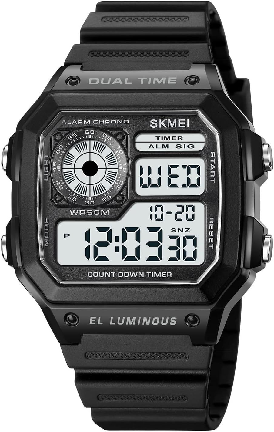 Reloj Para Hombre Skmei Resistente Al Agua Acero Inoxidable Hora Mundial Negro