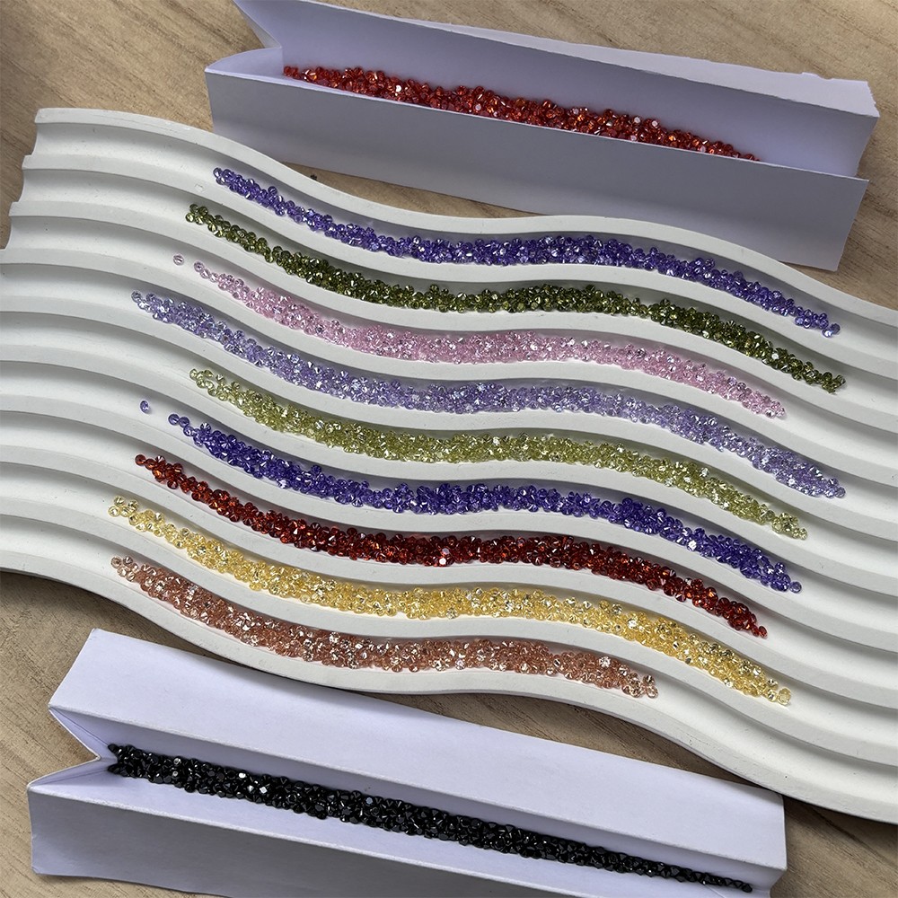 Fancy Color Small Size Loose Zirconia 100pcs 0.8mm-3.5mm for Jewelry DIY Rings