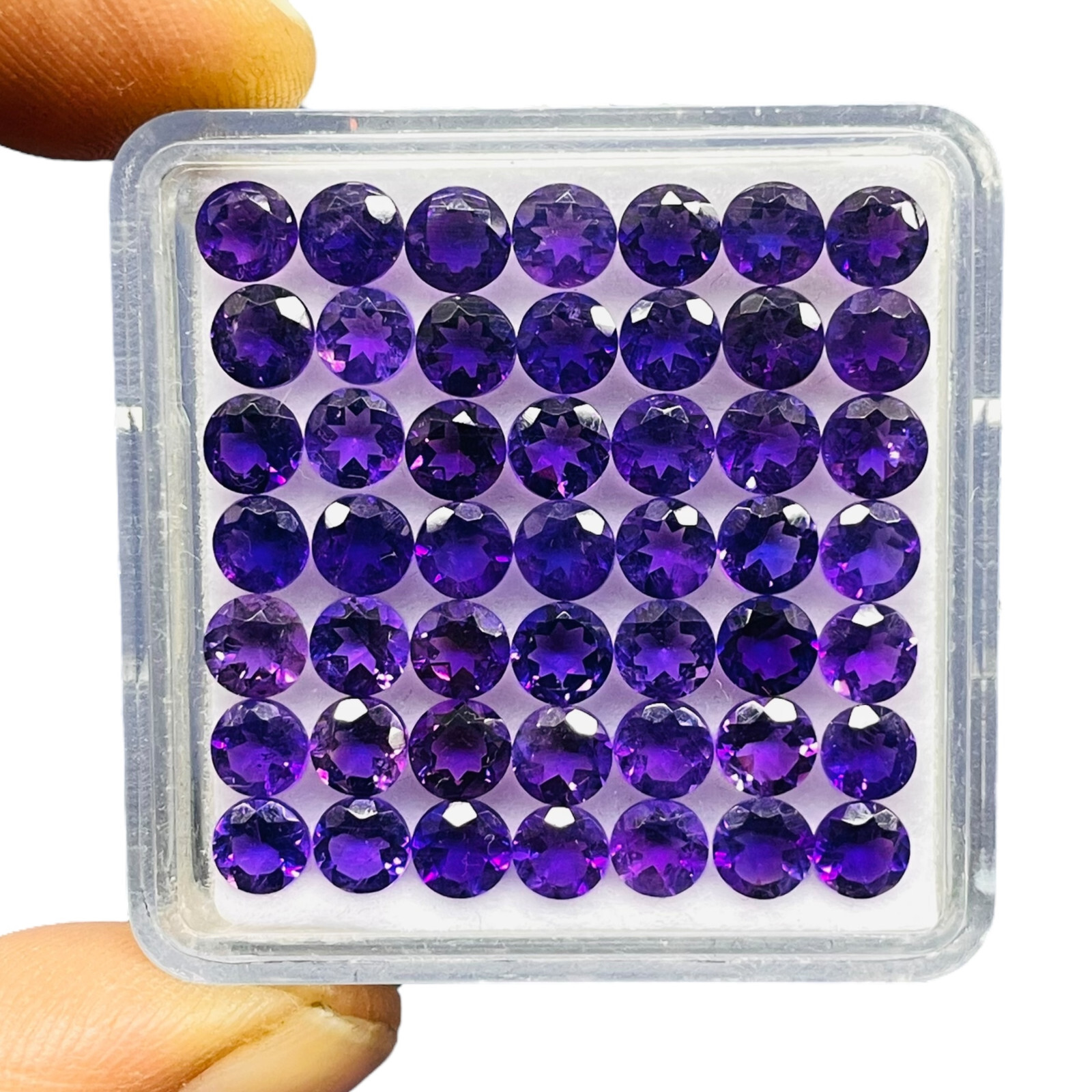 25 Pcs Natural Amethyst 5mm Round Cut Rich Purple Loose Untreated Gemstones Lot