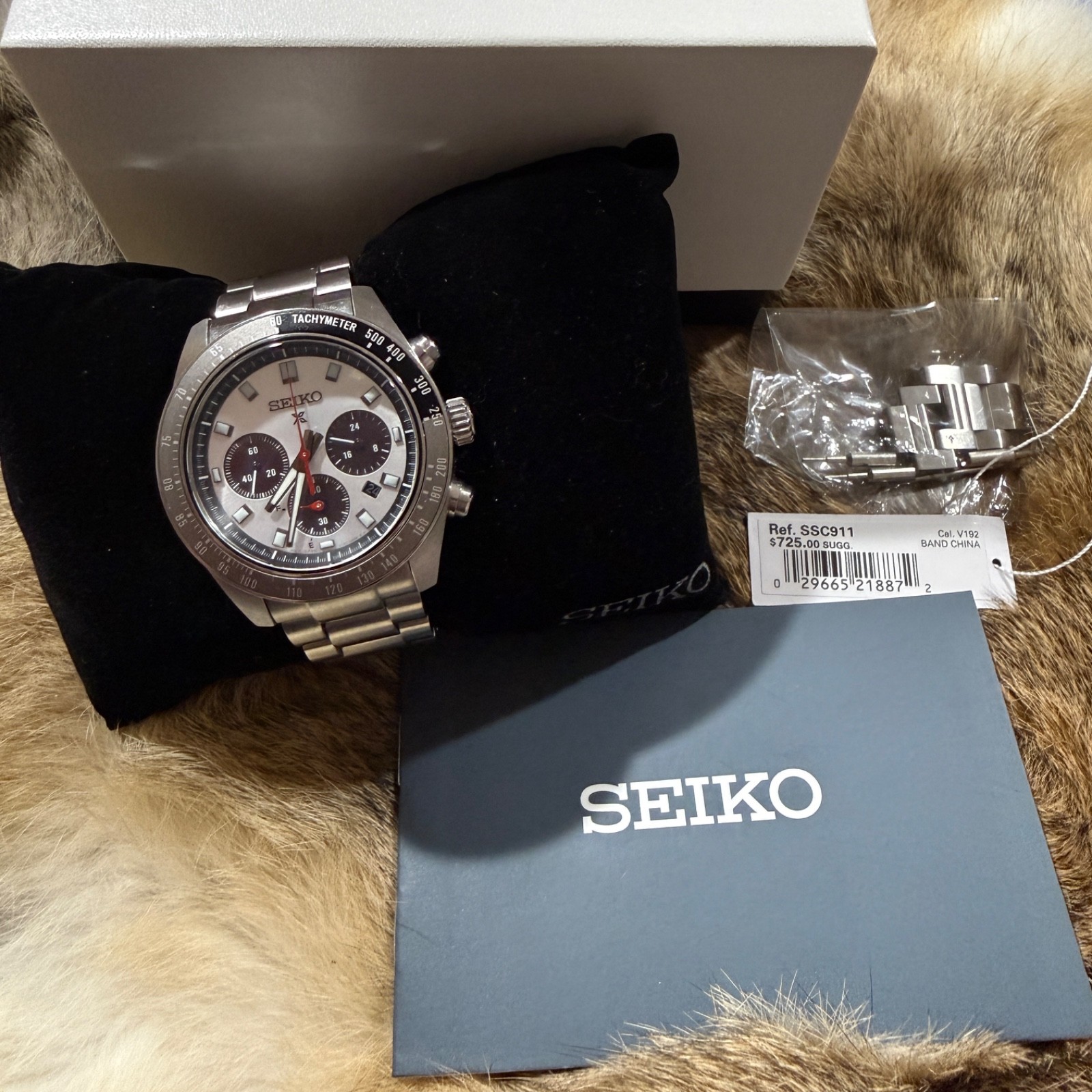 Seiko Prospex SSC911P1 Speedtimer Silver Panda Solar Chronograph