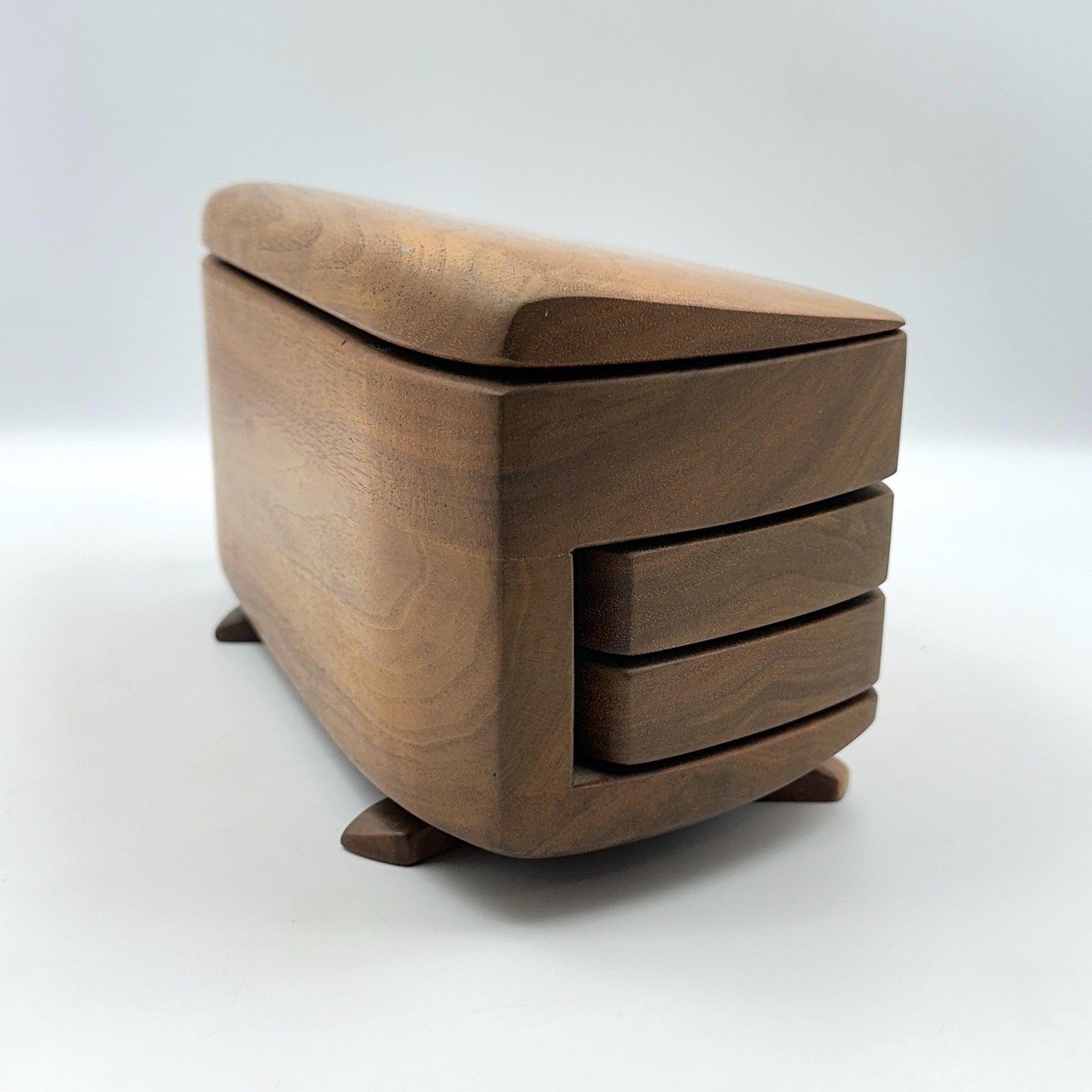 Kellam Studio Handcrafted Walnut Wood 5-Drawer Jewelry Box