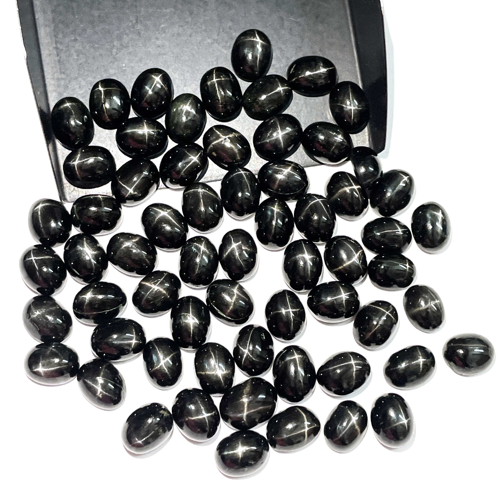 Natural Star Diopside Oval Four Rayed Gemstone Cabochon Lot 41 Pcs 7*9 mm 101 CT