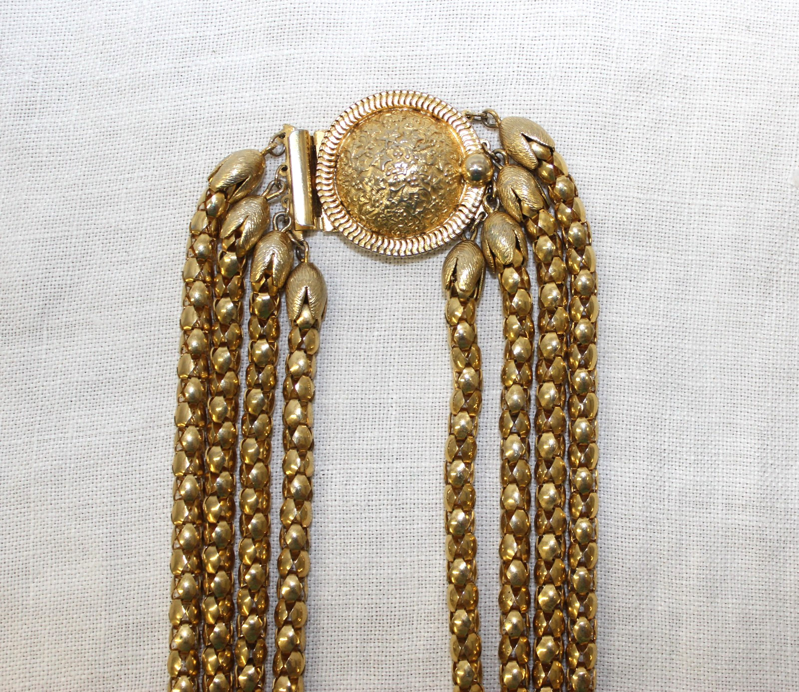 Vintage Hobe’ Multi-Strand Necklace Gold Tone Hobe 4 Strand