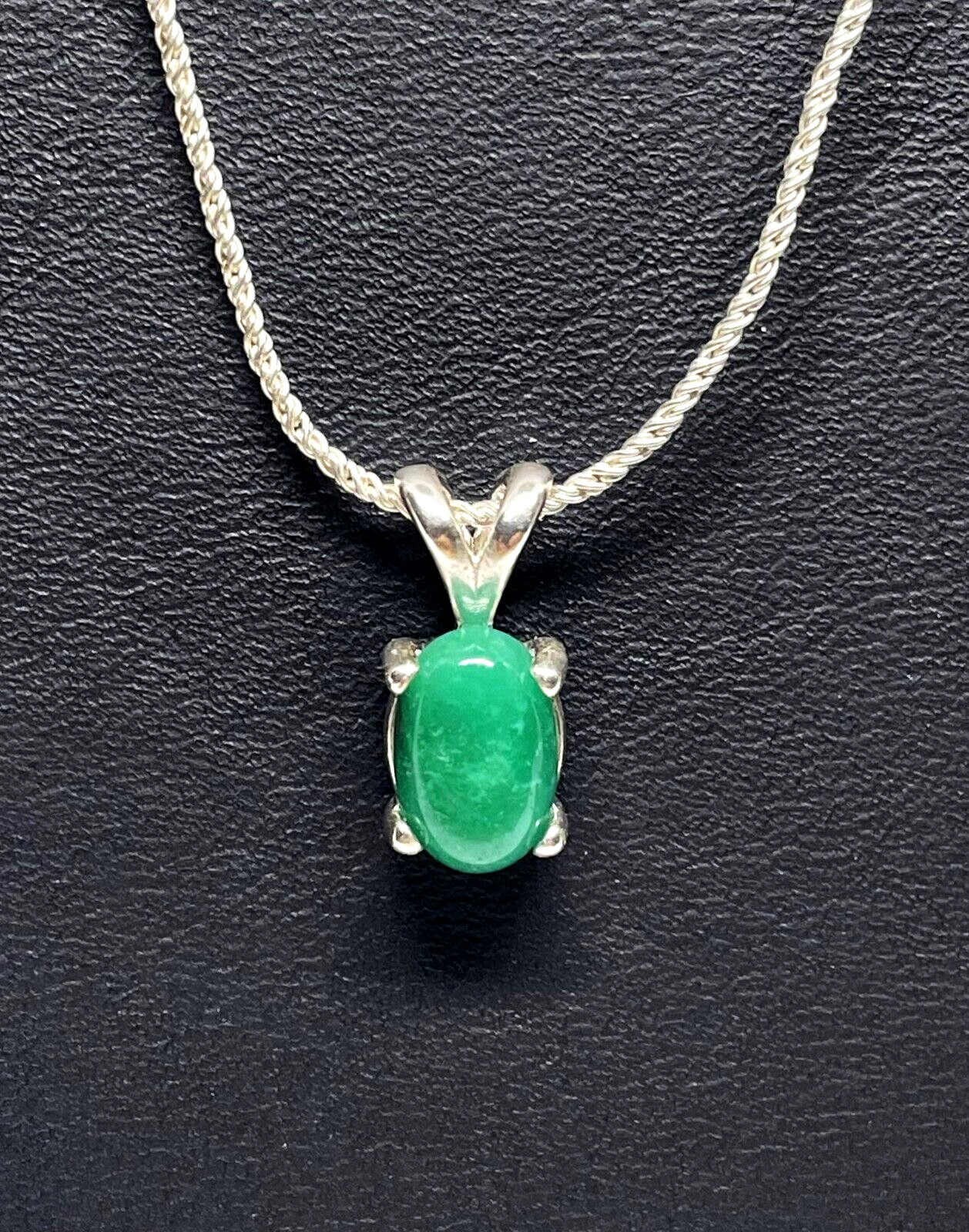 May Birthstone ~ 1.83 ct. Natural Colombian Emerald Silver Pendent *$250* Value