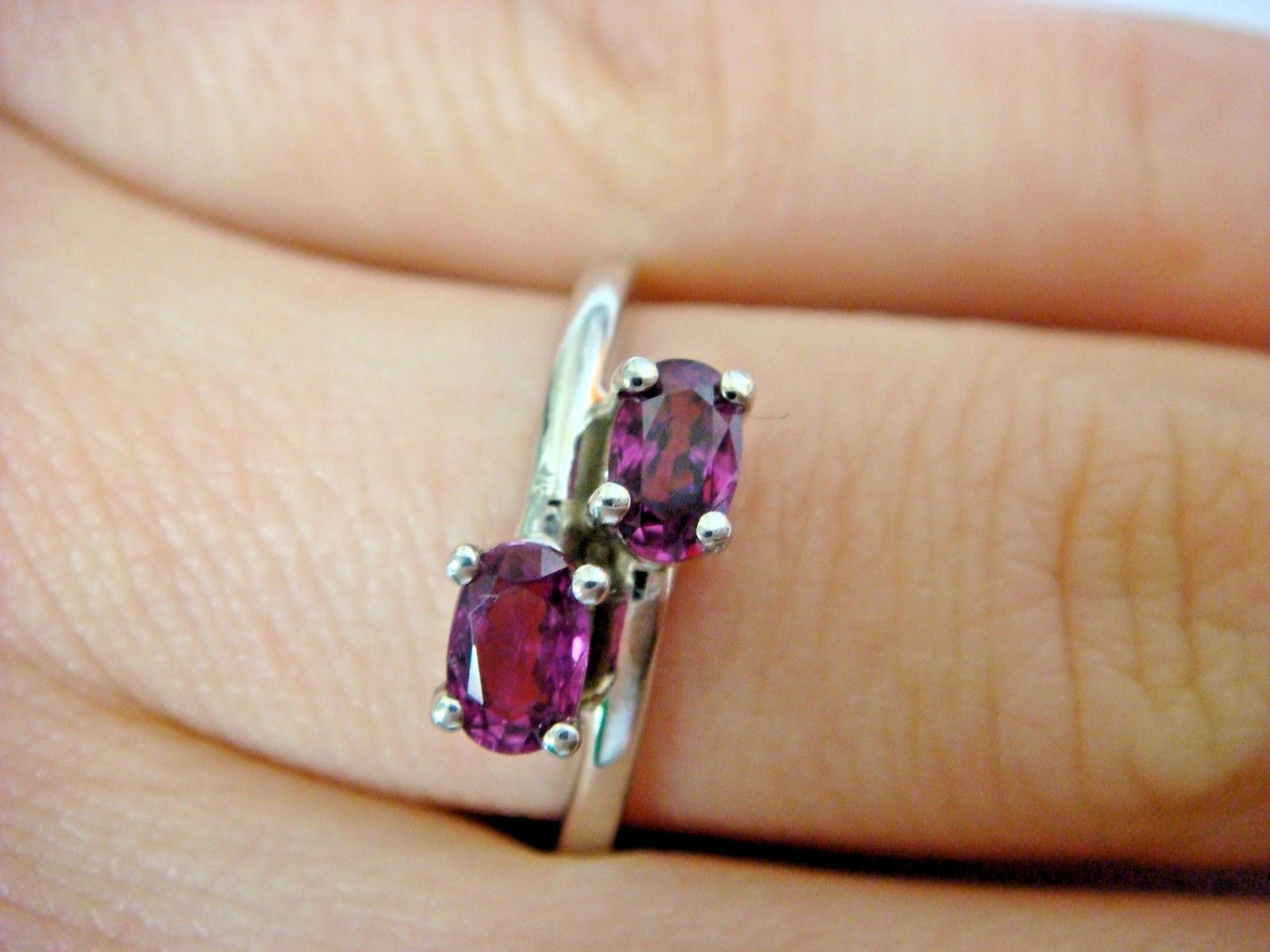 14K WHITE GOLD “EVER US” DESIGN RED TOURMALINE 0.50 CT T.W. LADIES RING SIZE 6
