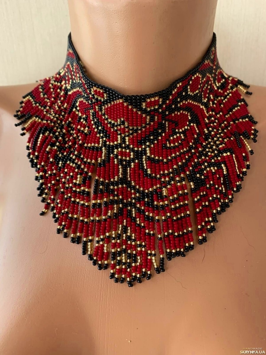 Handmade Seed Bead Necklace American Style Good Necklace Boho Beaded Necklace