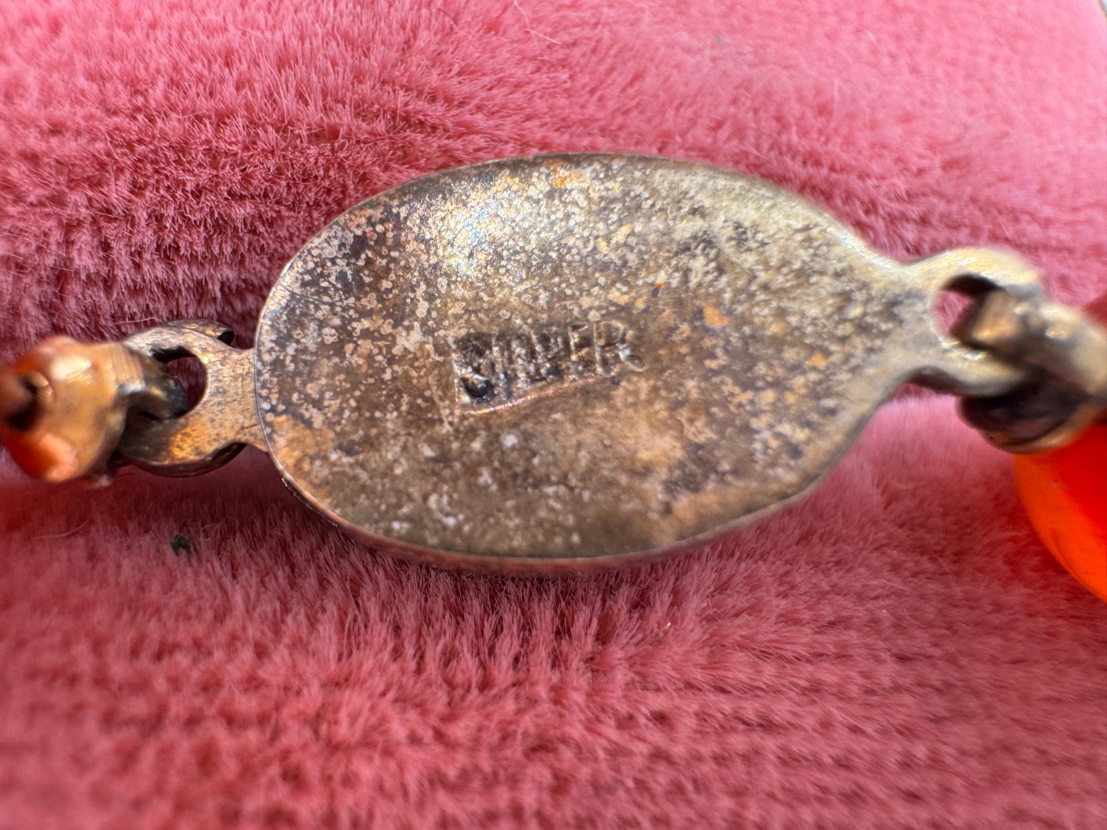 GORGEOUS ANTIQUE RED CARNELIAN CHINESE EXPORT 1920 NECKLACE VERMEIL SILVER CLASP