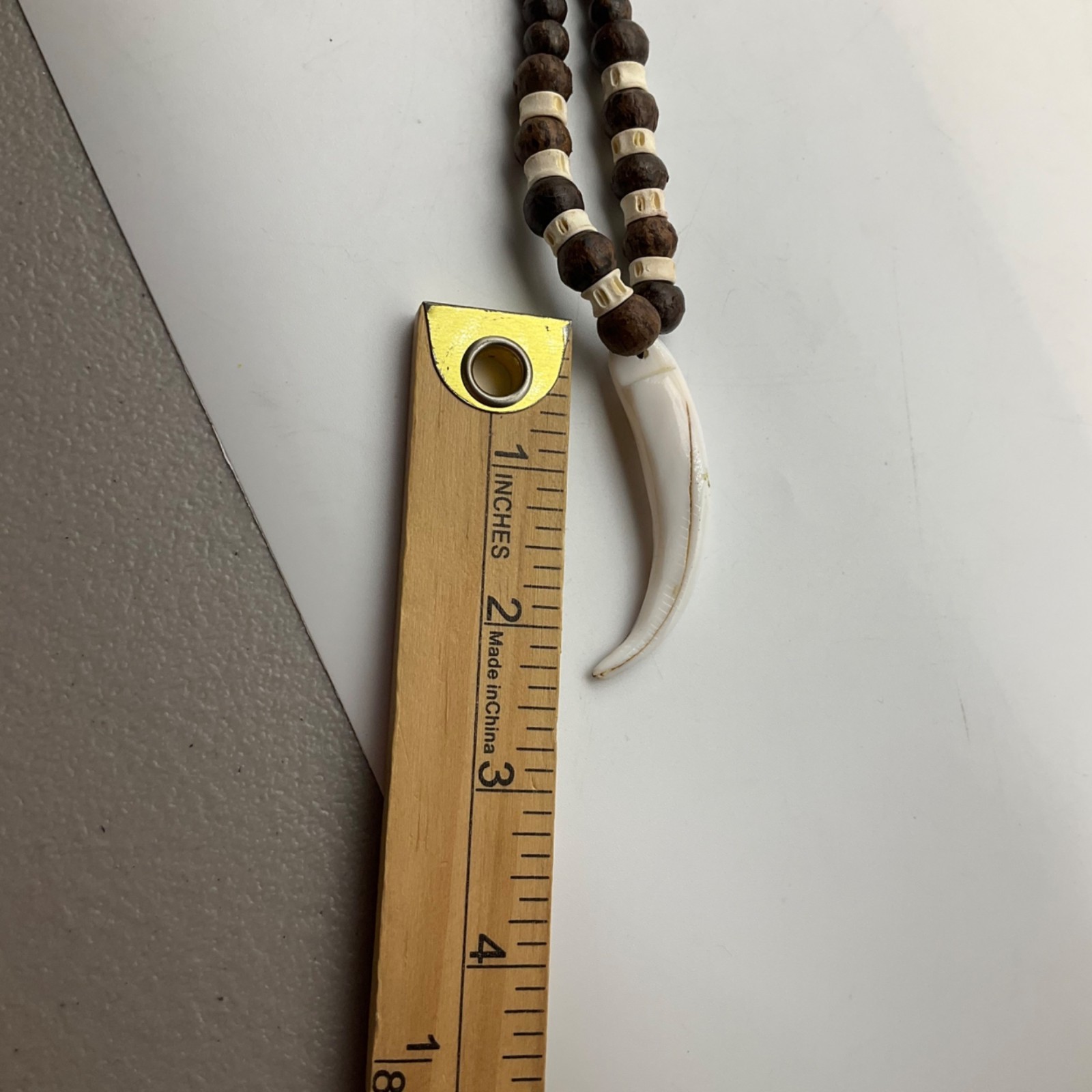 New Artisan Handmade Unisex Wooden Necklace Faux Horn Tribal Ethnic Boho