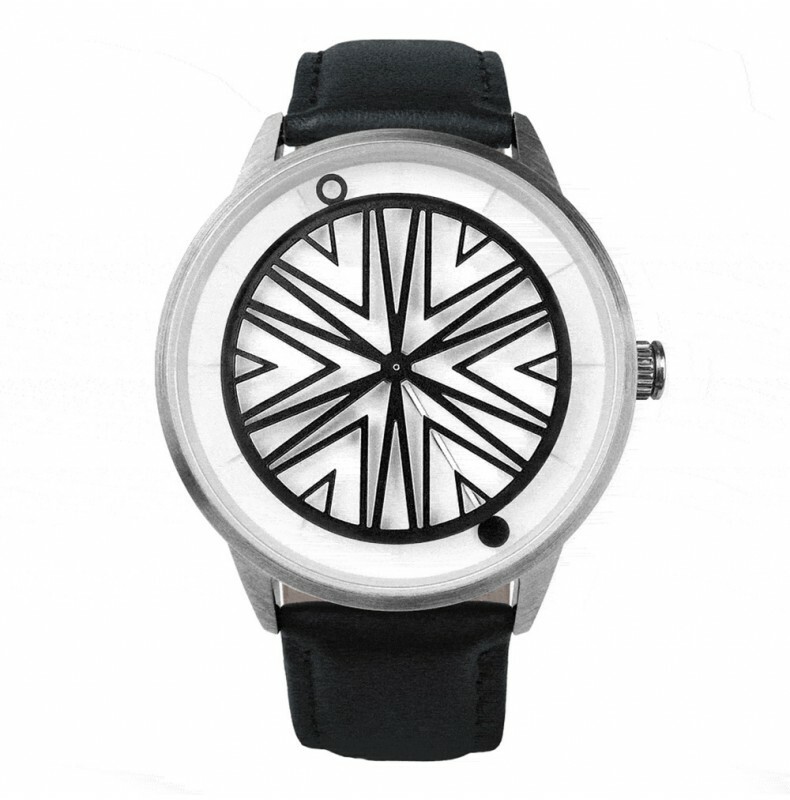 Humism Rhizome Automatic Steel Sapphire White Black Leather Unisex Watch