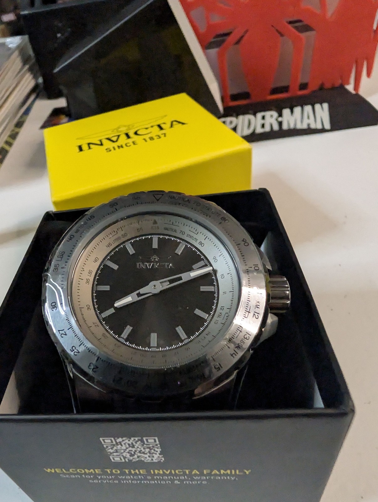 Invicta Mens Nautical Chronograph Black Dial Silicon Band Watch 49661 New In Box