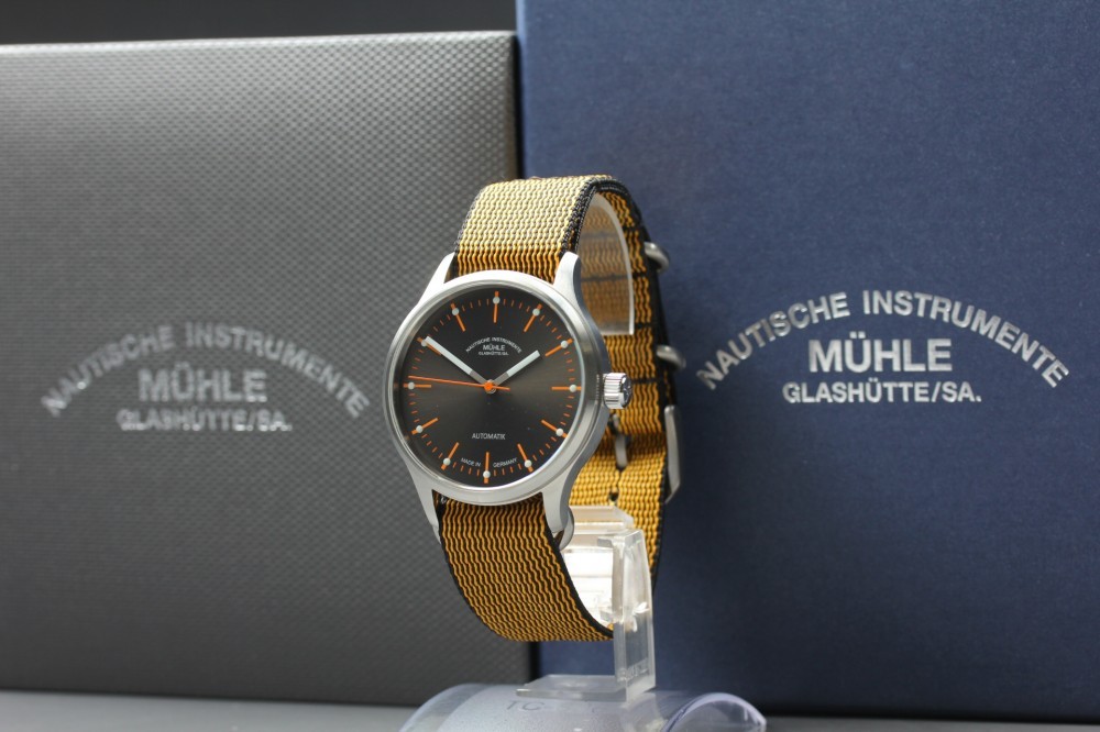 MINT MüHle-GlashüTte Panova Blau M1-40-70 Brown Auto 40mm Men’s Watch Full Set