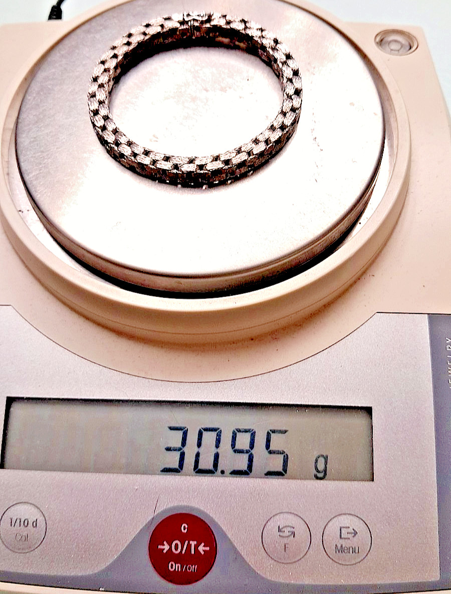 WOW!! CUSTOM HAND-MADE STERLING SILVER “WOVEN LINK” BRACELET (6mm 7.5″ 30.95GR