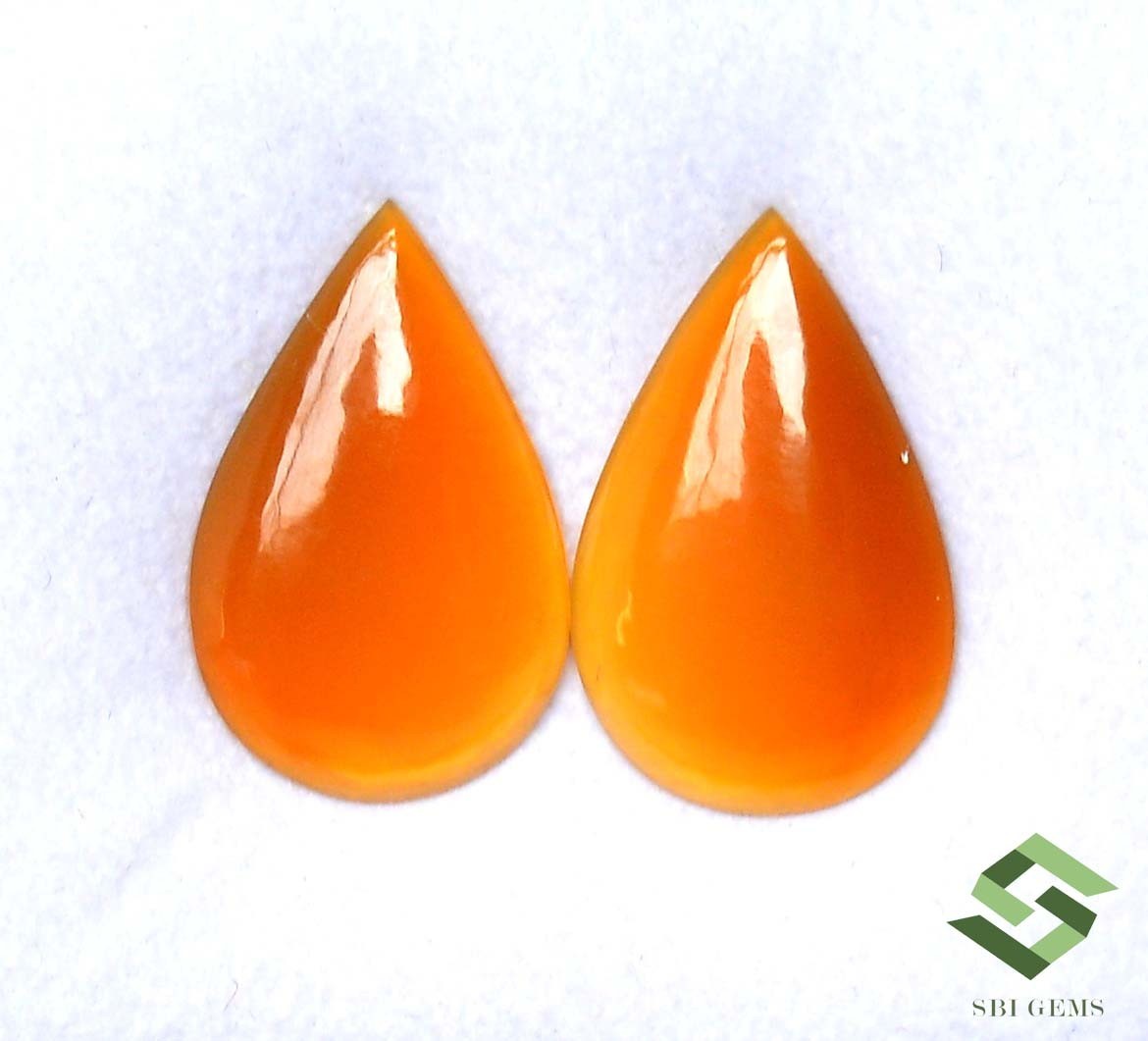 24×15 mm Natural Ethiopian Opal Pear Cabochon Pair 11.09 CTS Loose Gemstones