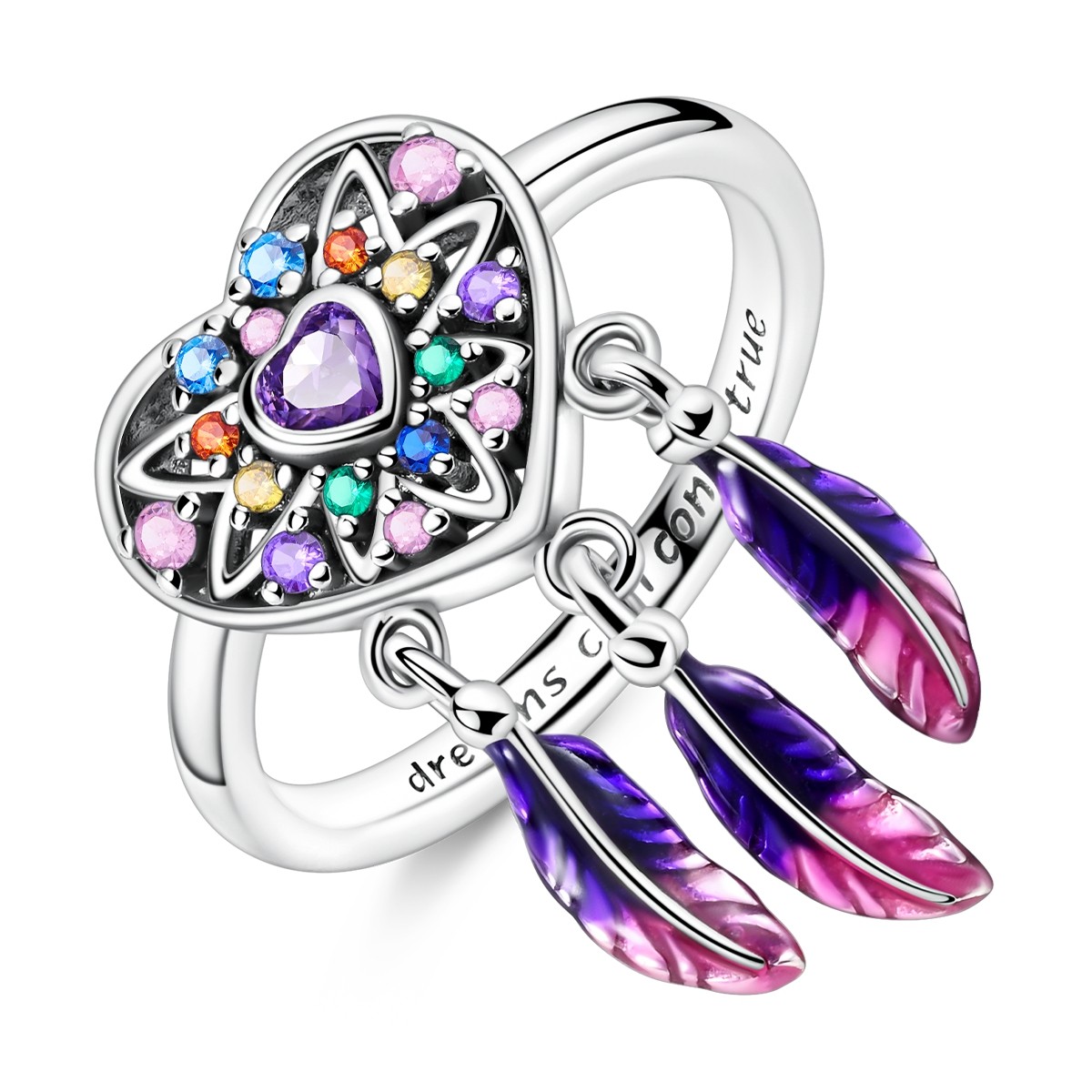 LAZA Original 925 Sterling Silver Dreamy Heart Dream Finger Ring Women Jewelry