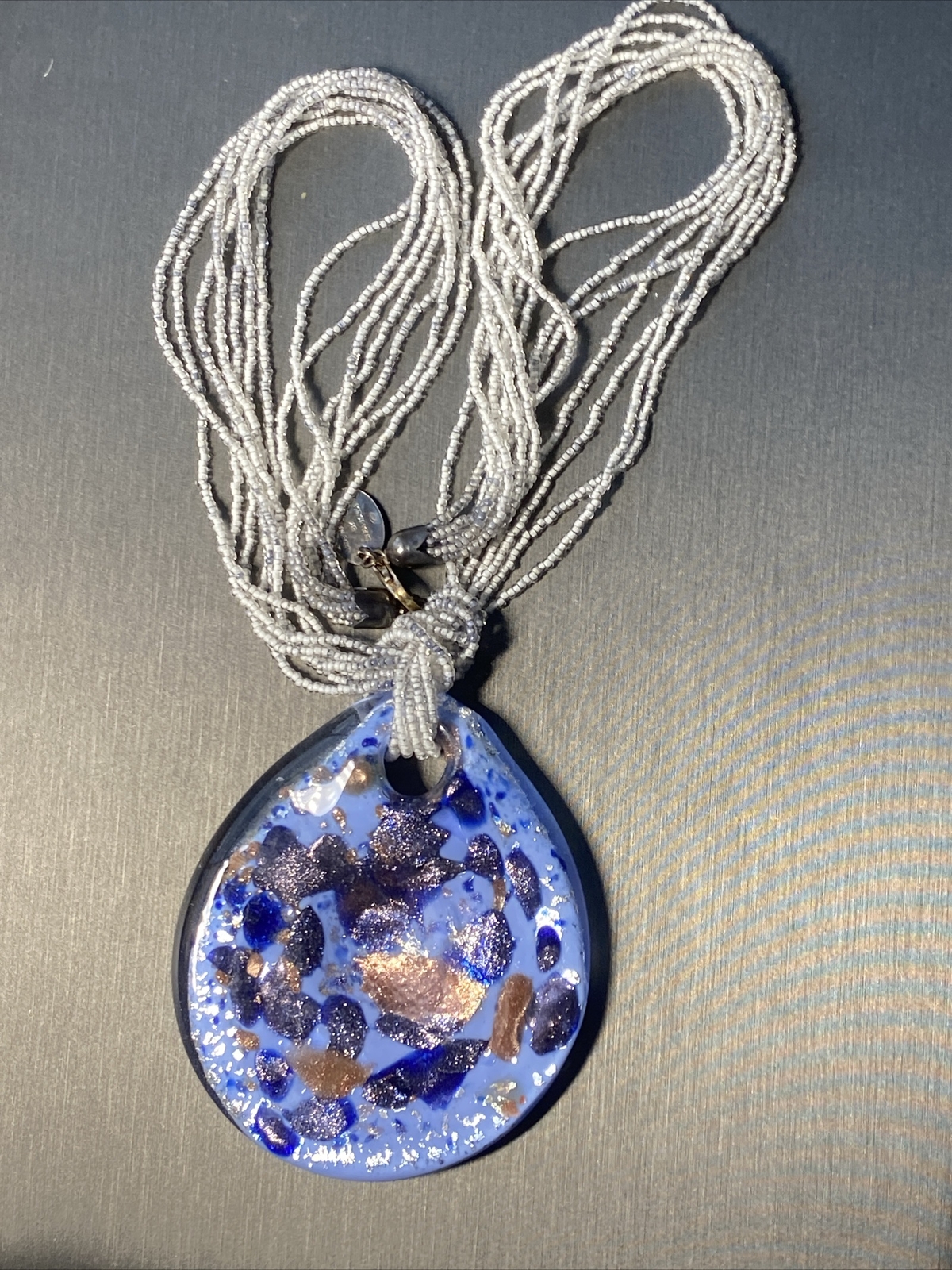Murano Art Glass Vintage Pendant Necklace Estate Fine Jewelry Pre-Owned