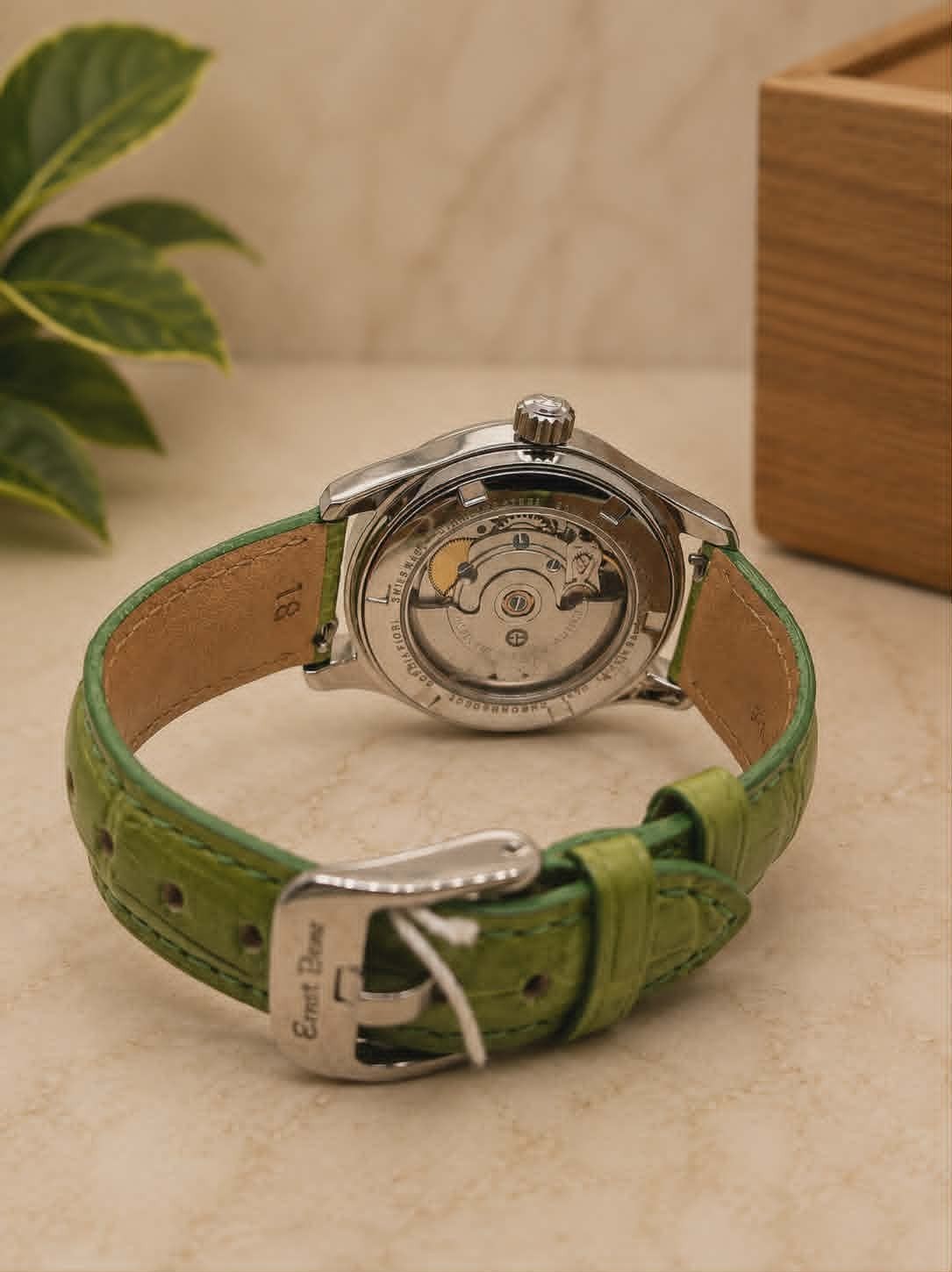 Ernst Benz Sophia Fiori Automatic Green Alligator Watch
