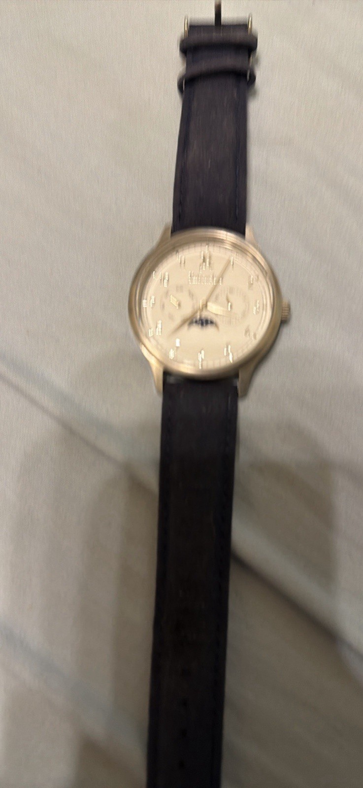 Uncle Jack Ravenclaw Moon Phase Quartz Watch 40mm Silver/Blue Leather 3ATM