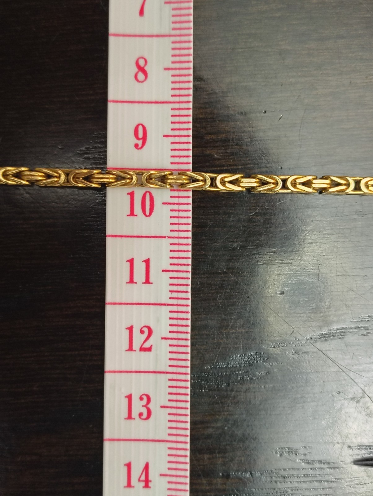 8 1/8″ 9.8g TECNIGOLD 18K YELLOW GOLD APPROX. 3MM SQUARE BYZANTINE BRACELET