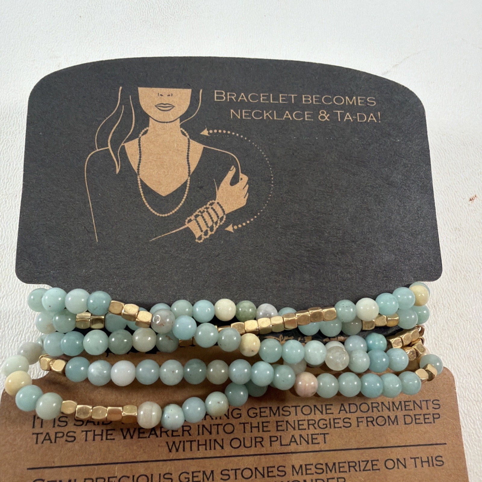 Scout Curated Wears – Amazonite Necklace/Bracelet – New – Stone Of Courage