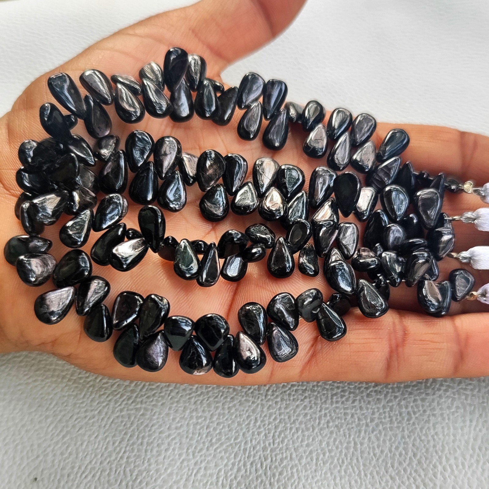 Natural Golden Shine Hypersthene 8×6-10x6mm Smooth Pear Shape Beads 8″ Strand