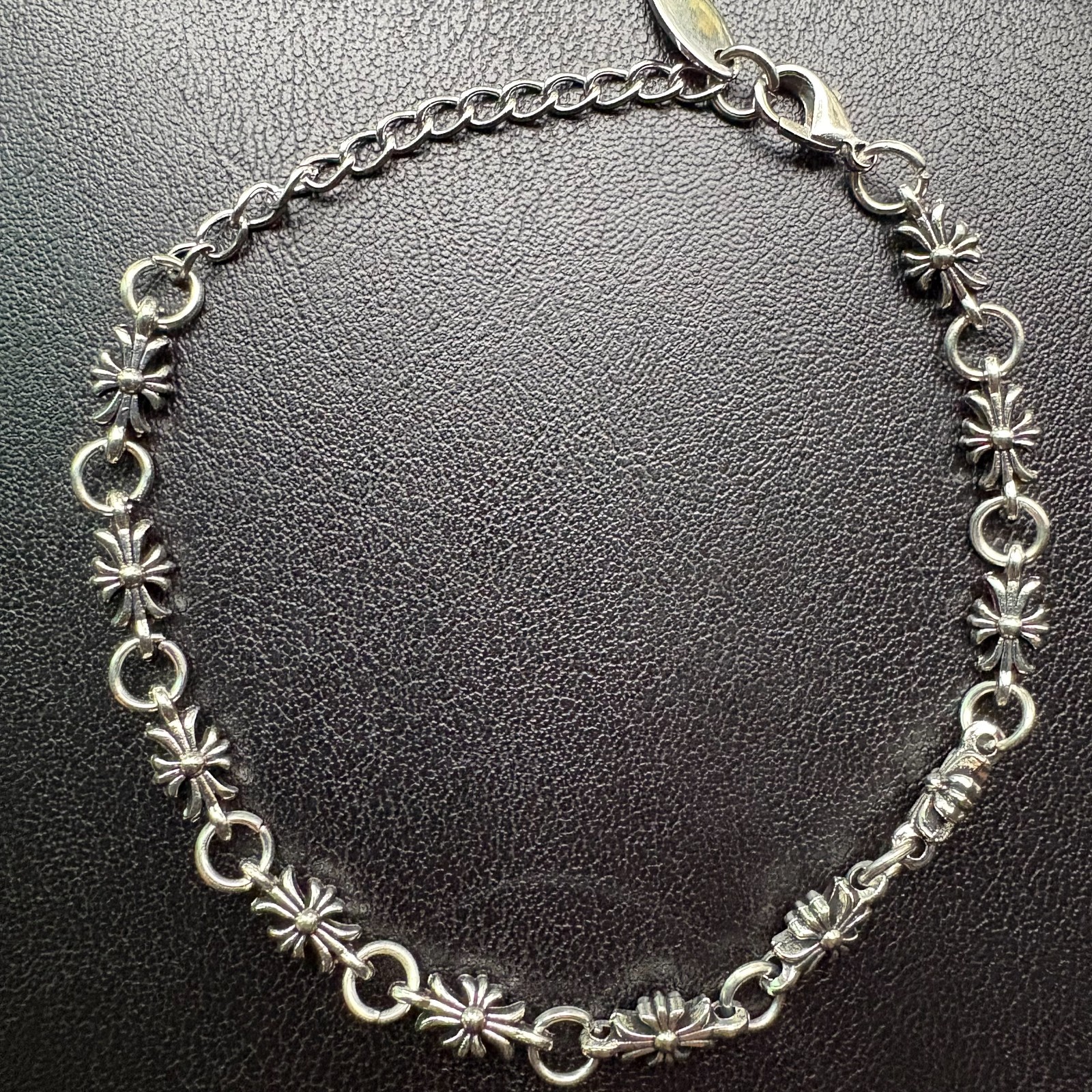 8.5″ Y2K Gothic Cross Link Bracelet Silver Vintage Punk Grunge Alt Biker Style