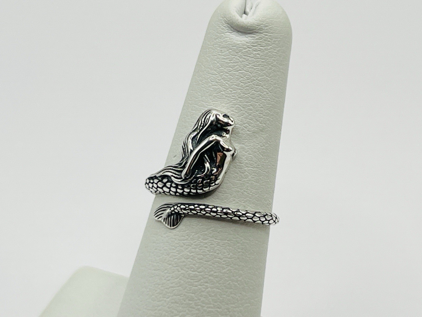 Sterling Silver 16mm 3D Mermaid Ring
