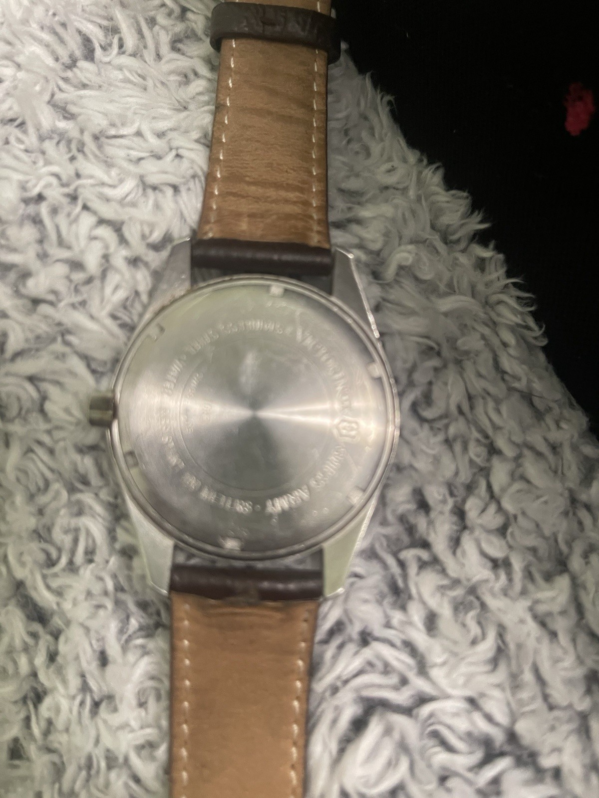 Victorinox Swiss Army Garrison Leather Field Watch Black Dial Needs Battery