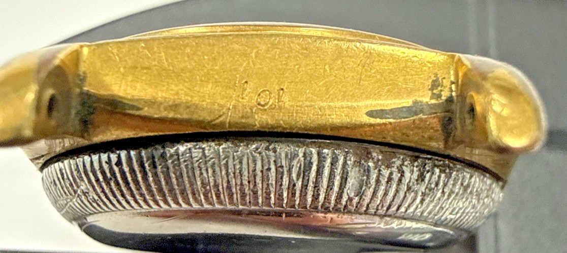 Rolex Vintage 1940s Bubbleback Ovetto 3372 Steel Watch Gold Filled Case e12206