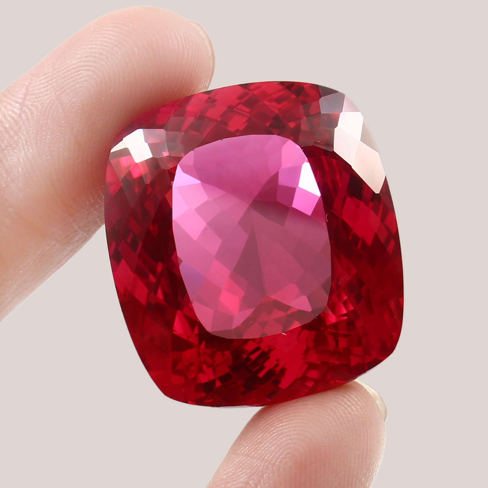 AAA Natural Flawless Museum Grade Burma Ruby Loose Cushion Gemstone Cut 26×22 MM