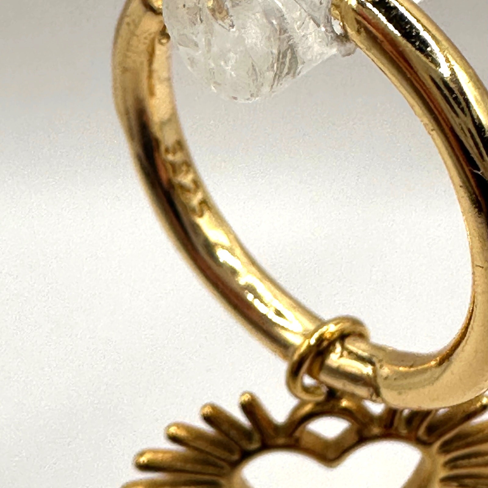 Gold Vermeil Heart Hoop S 925 Dagle Earring Abstract Contemporary Jewelry